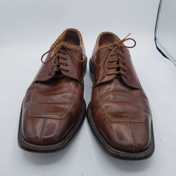 Mens Oxford shoes 9.5 Cole Haan Wooden Soles Brown Lace Up lacers Italy - Picture 10 of 14